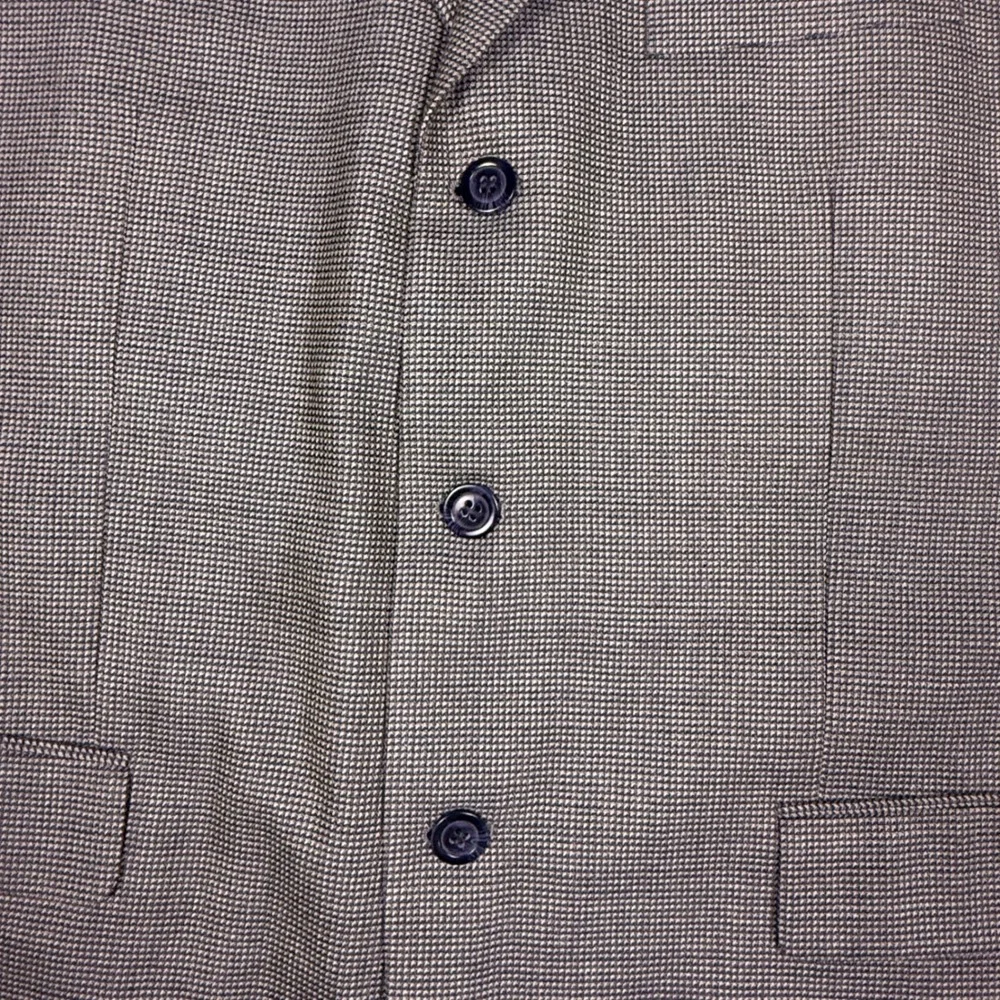 Andrew Fezza Blazer‎ Mens 43R Gray Houndstooth Wool/Silk/Poly/Rayon